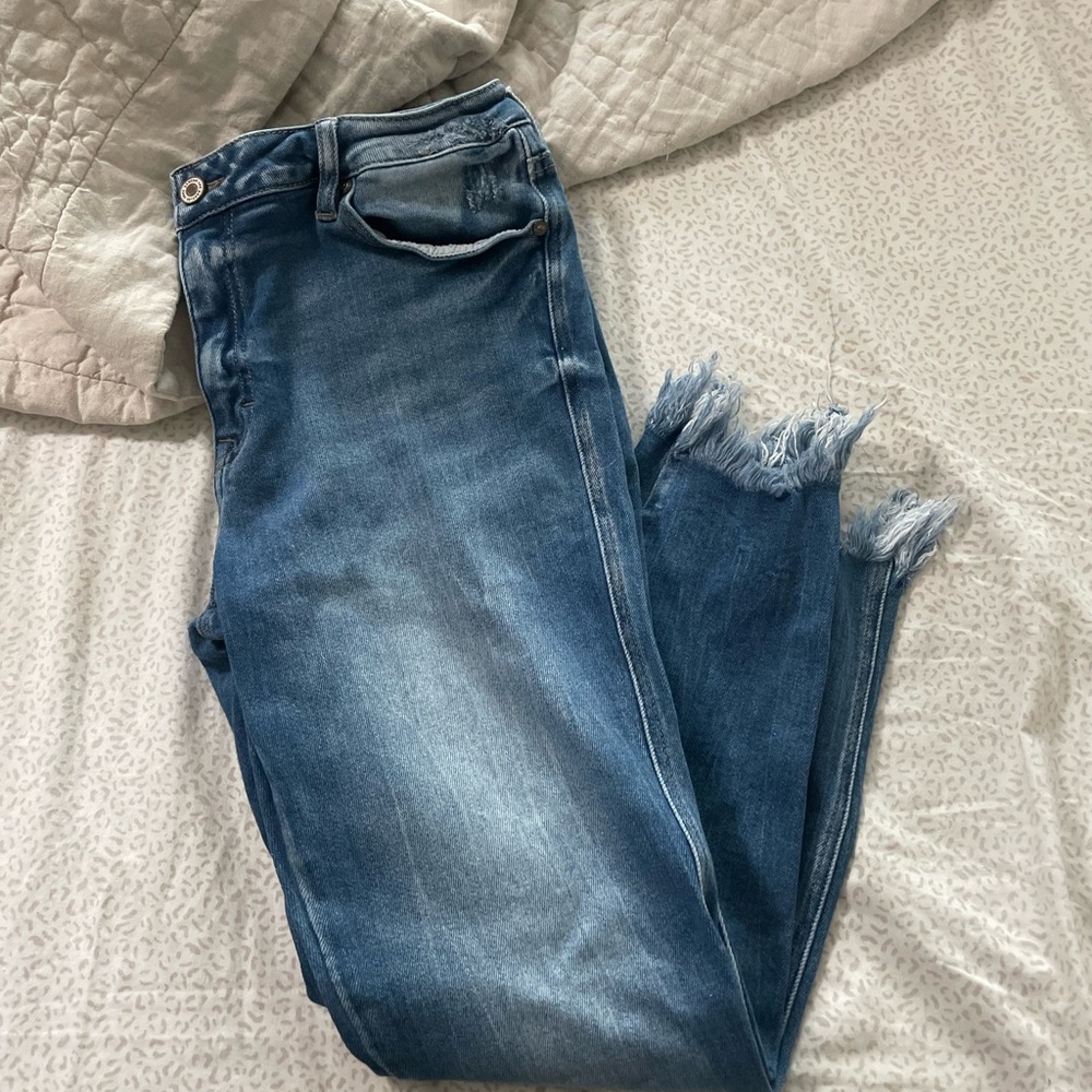 KanCan Skinny Raw hem denim jeans